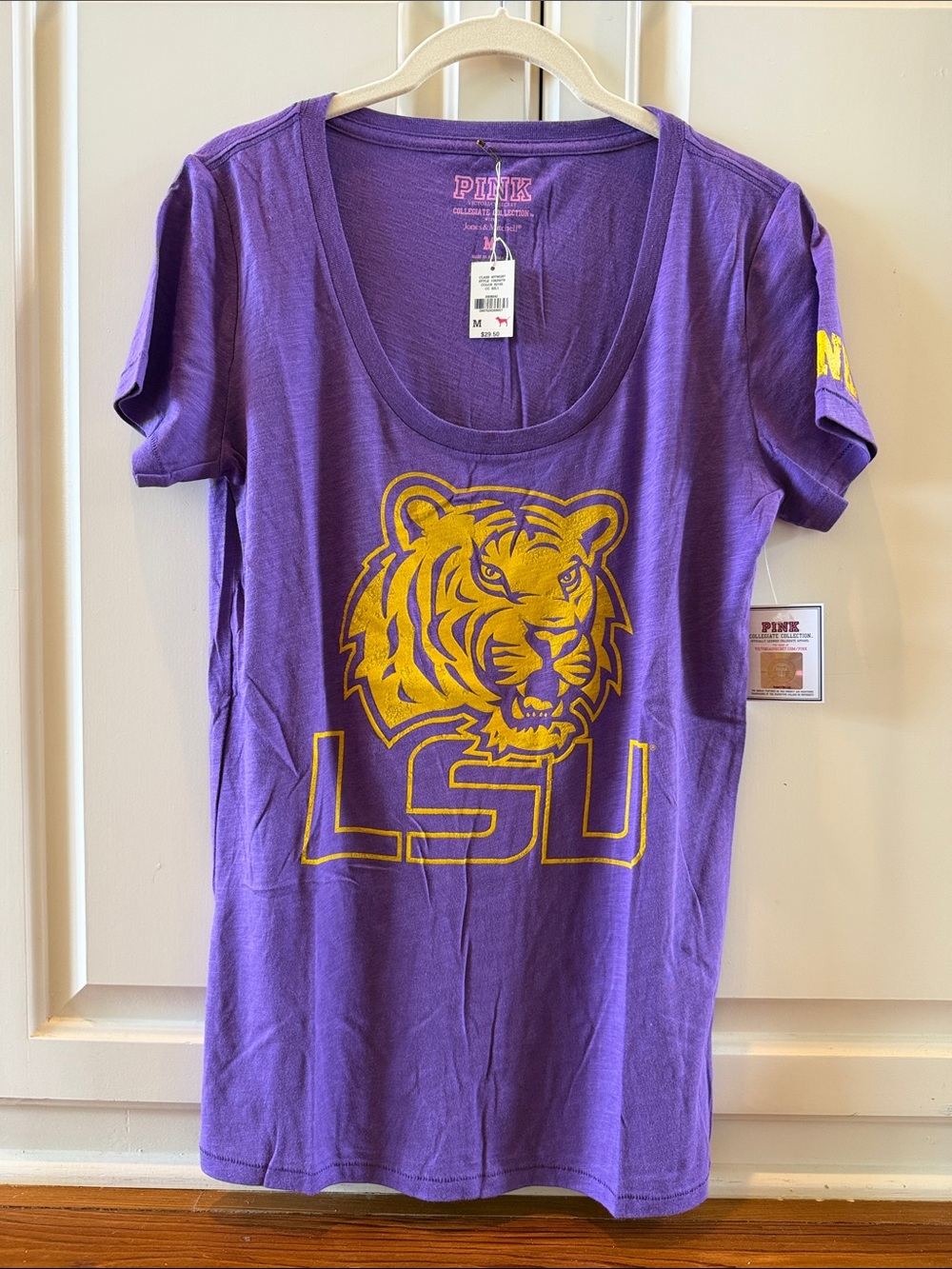 PINK Victoria's Secret Purple LSU Tiger Short Sleeve Tee NWT